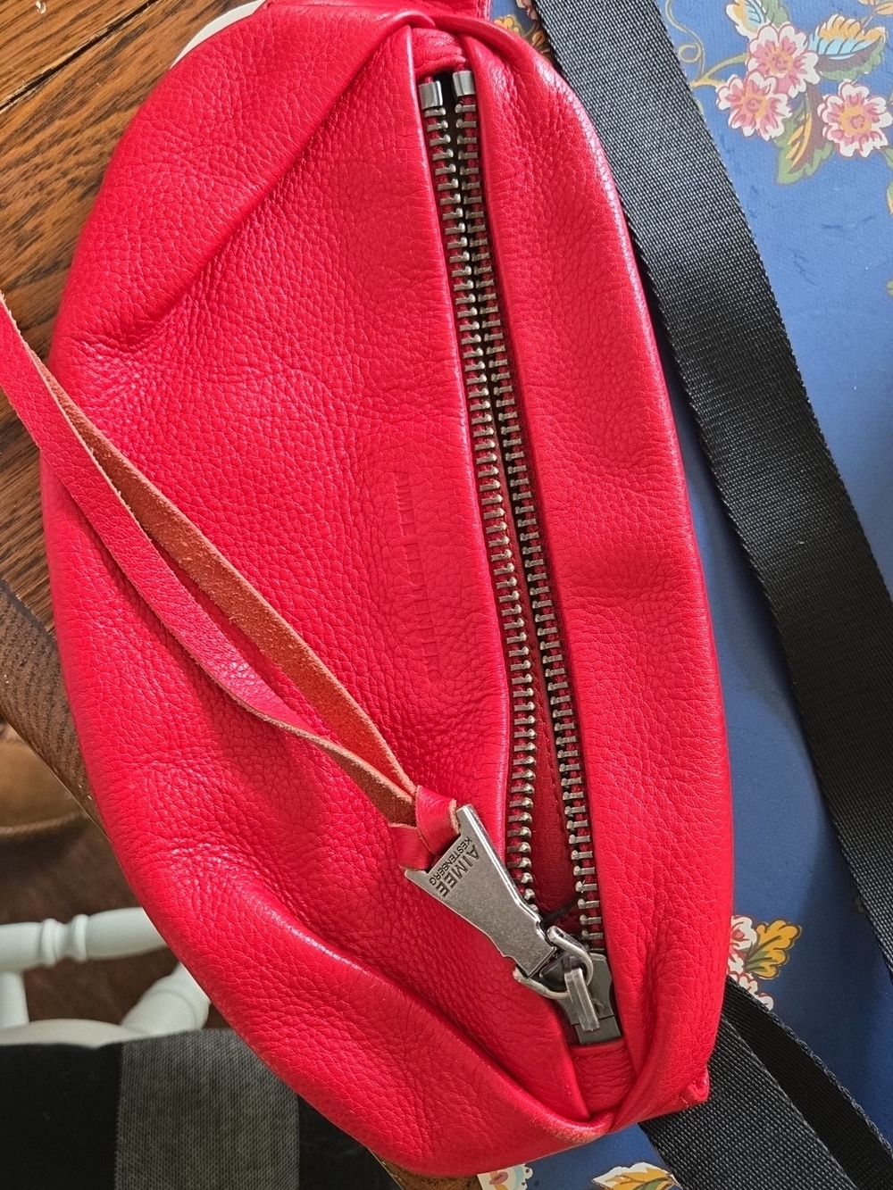 Aimee Kestenberg Bright Red Leather Crossbody Bag